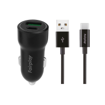 FAIRPLAY Car Charger Pack (20W) + USB-C Cable