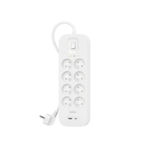 BELKIN Surge Protector 8 outlets + USB-C + USB-A (2m)